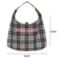 Y2K Korean Plaid Letter Embroidery Large Capacity Tote Bag For Women