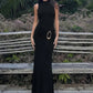 Turtleneck Sleeveless Sexy Maxi Dress Women Gown Elegant Black Metal Buckle Ruched Bodycon Club Party Long Dresses