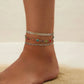 Y2K Boho Colorful Crystal Chain Anklet for Women Summer Beach Trendy Exquisite Barefoot Ankle Bracelet Leg Jewelry Gift