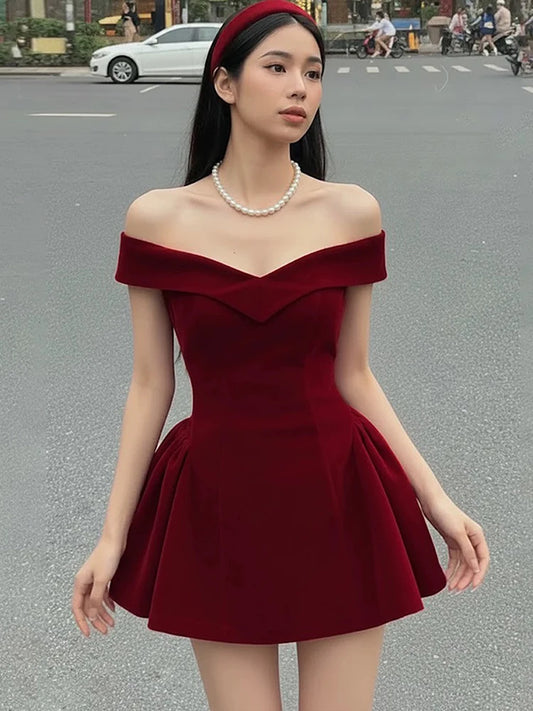 Ruched Bow Patchwork Dress Women Noble Chic Slash Neck Sleeveless Zip Ruffled Stretch Party Prom Banquet Sexy Bodycon