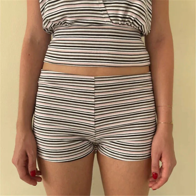 Stretch Y2K Athletic Shorts for Yoga Running Exercise Slim Fit Short Pants Women High Waisted Mini Shorts for Summer