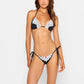 Women Polka Dot Lace Trim Bikini Set Halter Triangle Top Side Tie Bottom 2 Piece Swimsuit Summer Beachwear Bathing Suit