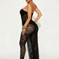 Elegant Jacquard 2 Piece Set Women Sexy Wild See Through Irregular Hem Sleeveless Long Tops+Pants Fashion Party Suits
