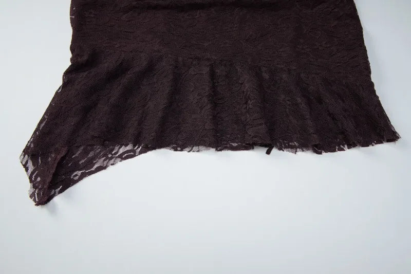 Lace Halter Ruffle Mini Dress Sexy Vacation Outfits Going Out Dresses for Woman Summer Clothes 2026