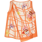 Women's Grid Fruit Cake Print Sleeveless Cami Top, Asymmetrical Hem Loose Chiffon Tank for Daily