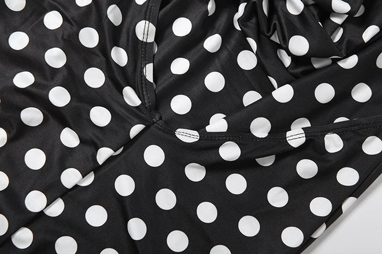 Wild Trend Romper Women Fashion Swing Collar Sexy Hottie Backless Polka Dot Print Halter Midnight Party Street Clubwear