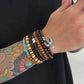 4 Styles Ethnic Boho Wooden Beads Chain Bracelets for Men Vintage Cactus Coin Pendant Elastic Bangles Couple Jewelry