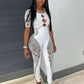 Rhinestone Embellished Women Jumpsuit Backless Halter Hollow Sheer Sexy Slim One Pieces Bodycon Hottie Party Clubwear