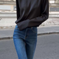 Irregular Backless Tops Women Street Trend Turtleneck Lace-Up Full Sleeve Autumn Chic Solid Stretch Classic Pullover