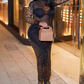 Leopard Print Dress Women See Through Coquette Full Sleeve o-Neck Fall Trend Midnight Party Clubwear Stretch Vestidos