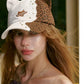 Asymmetrical Cat‑Ear Leopard Studded Baseball Cap with Embroidery Detail, Y2K Stylish Sun Hat for Street