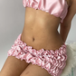 Ruched Elegant Women Summer Hipster Strapless Tops+Elastic Bands Peach Hip Skirts Hottie Vacation Clubwear Party Suit