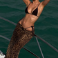 Vacation Sexy 3 Piece Set Beach Style Women Y2K Bikini Bra Tops+Panties+Mesh Long Skirts Matching Midnight Clubwear