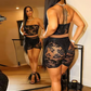 See Through Women 2 Piece Set Summer Coquette Trend Hipster Strapless Tops+Shorts Skinny Matching Clubwear Outfits