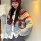 Cute Mohair Cat Ear Star Knit Beanie For Women