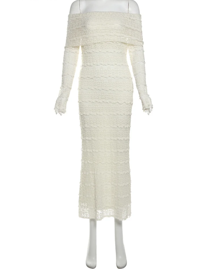 Sexy Through Maxi Dress Women Neck Backless Lapel Slash Full Sleeve See Vacation Beach Party Elegant Skinny Vestidos