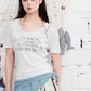 Double-Layer Textured Fitted T-Shirt, Off-Shoulder Ruched Short Sleeve Top