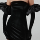 Women Strapless Velvet Dress Elastic Bodycon With  Clouds Gloves Birthday Vacation Party French Romantics Streetwear