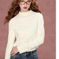 Elegant Lace Trim Mock Neck Top, Solid Ruffle Cuff Long Sleeve Blouse for Daily Wear