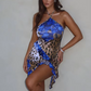 Leopard Print Dress Women Y2K Halter Backless Summer Trend Skinny Elegant Irregular Tierred Stretch Bodycon Clubwear