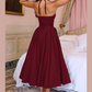 Elegant Backless Dress Women Halter Lace-Up Low-Neck Sleeveless Pleat Hem Birthday Banquet Party Stretch Long Bodycon