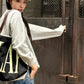 Off White Large Canvas Tote Bag with Bold Maroon "PLAY" Print for Women