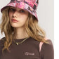 Patchwork Print Bucket Hat with Floral Pattern, Retro Mixed Block Sun Hat for Daily Outdoor, Chic Aesthetic Headwear