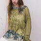 Plaid Patchwork Fake Two-Piece Sweatshirt with Star Print for Women