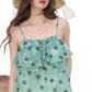 Polka Dot Ruffle Camisole, Beaded Drawstring Chiffon Cami Top, Mint Green Y2K Summer Sleeveless Blouse