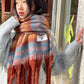 Warm Dopamine Color Block Rainbow Fringe Scarf For Women