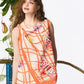Women's Grid Fruit Cake Print Sleeveless Cami Top, Asymmetrical Hem Loose Chiffon Tank for Daily