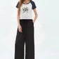 Women's High Waist Drawstring Satin Wide Leg Pants, Casual Loose Fit Solid Color Trousers, Elegant Silky Summer Bottoms