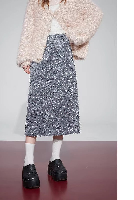 Women's Korean Fashion Winter Party Dress Sparkly Elegant Luxury Bottom New Arrival