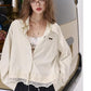 Women's Striped Crop Blouse with Lapel Collar, Casual Long Sleeve Top for Everyday Wear, Chic Asymmetrical Hem Shirt