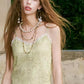 Women's V Neck Floral Lace Cami Top with Button Front, Spaghetti Strap Cropped Tank for Summer, Soft Gentle Layering