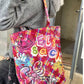 Y2K Plaid Cherry Hand Drawn Graffiti Large Capacity Tote Bag For Women